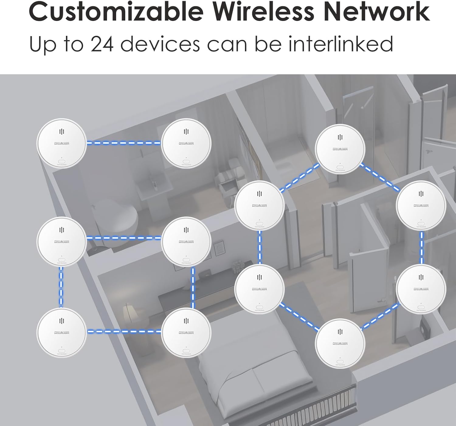 Detalle de Smoke Alarm with 10-Year Battery Life and Interlinked Fire Safety Network