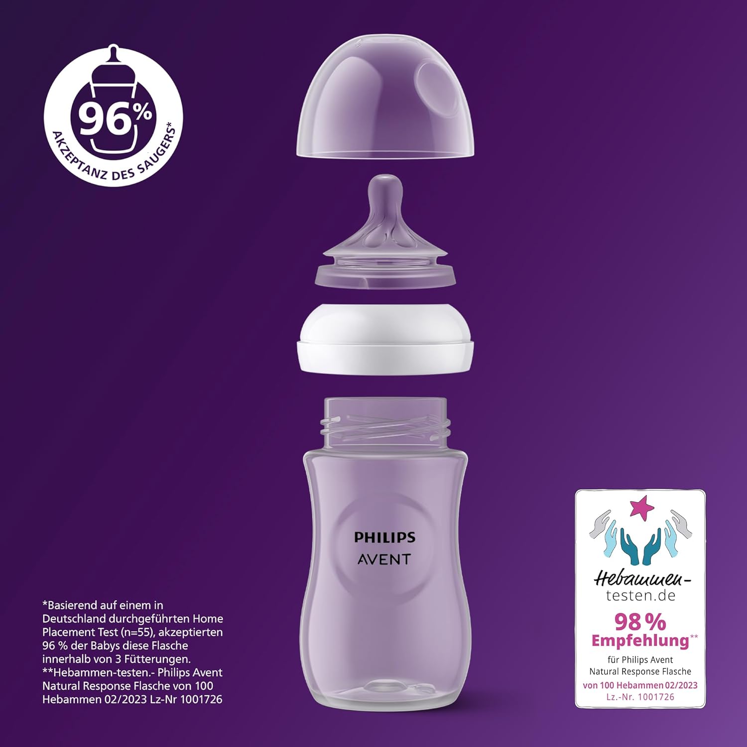 Detalle 2 de AVENT Natural Response Babyflaschen 4er-Set