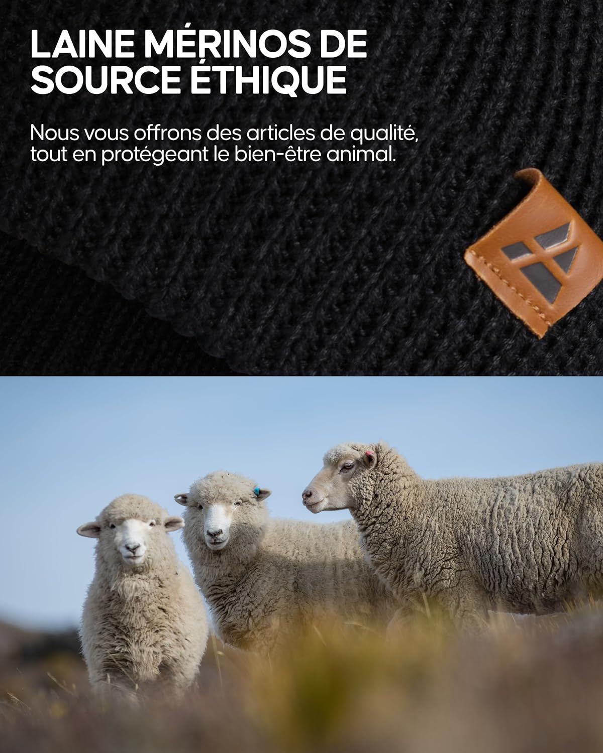 Thumbnail 4 de DANISH ENDURANCE Bonnet en laine mérinos — bonnet thermique 🧣