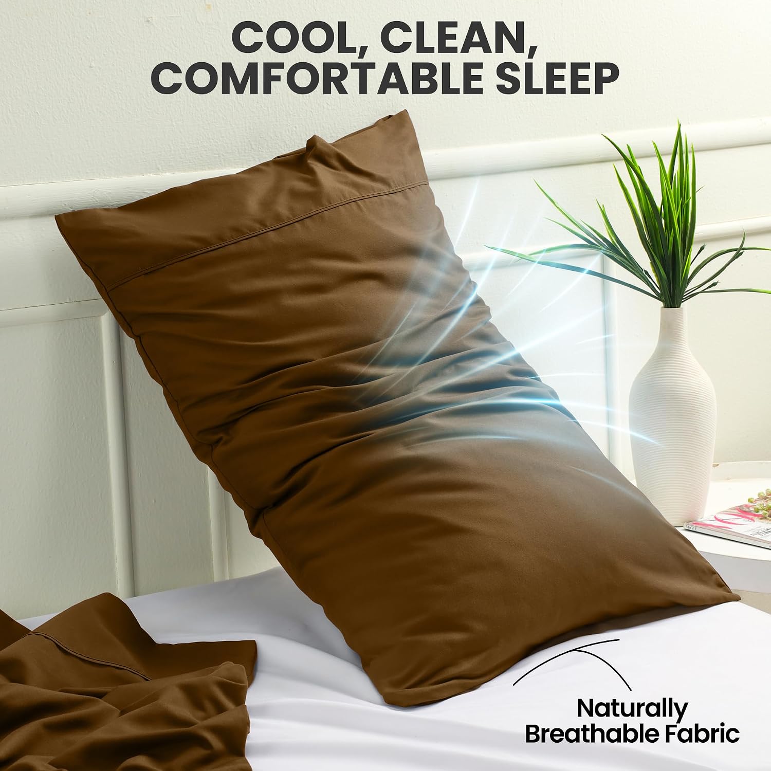Detalle 1 de Utopia Bedding King Pillowcases, 12-Pack, Navy Microfiber with Envelope Closure
