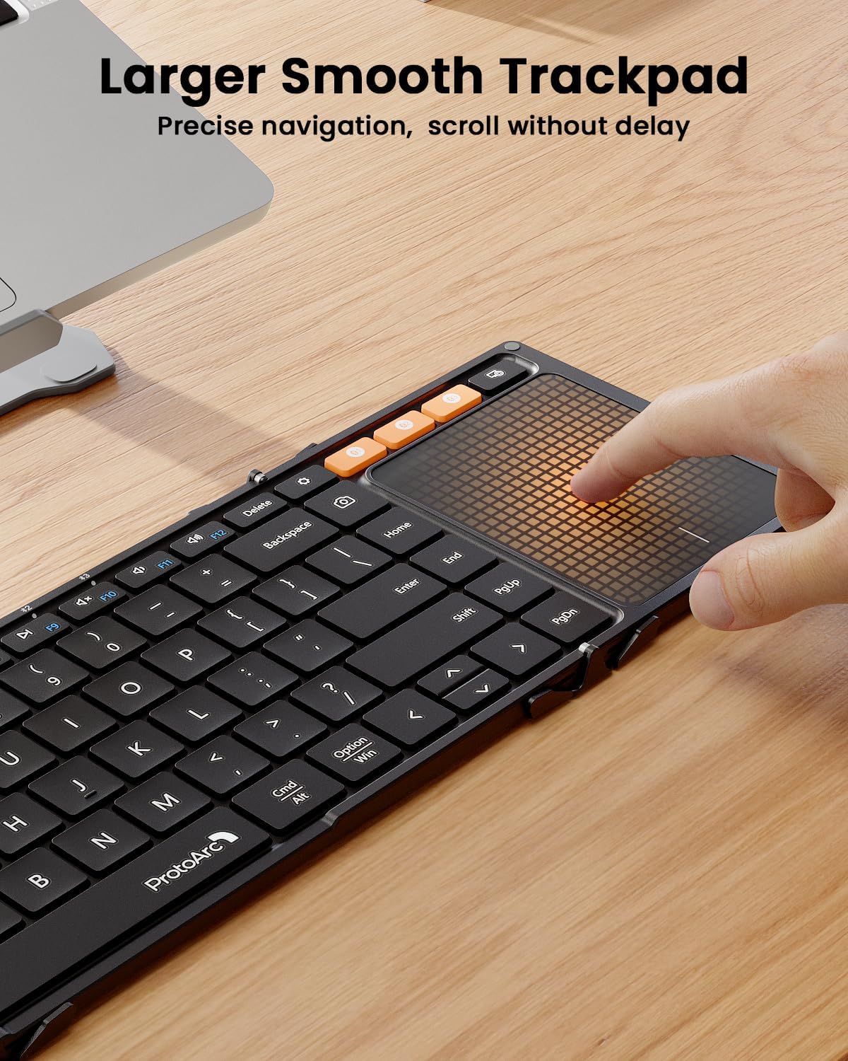 Detalle 2 de ProtoArc XK01 TP Foldable Keyboard with Touchpad, 88 Keys, Bluetooth 5.1