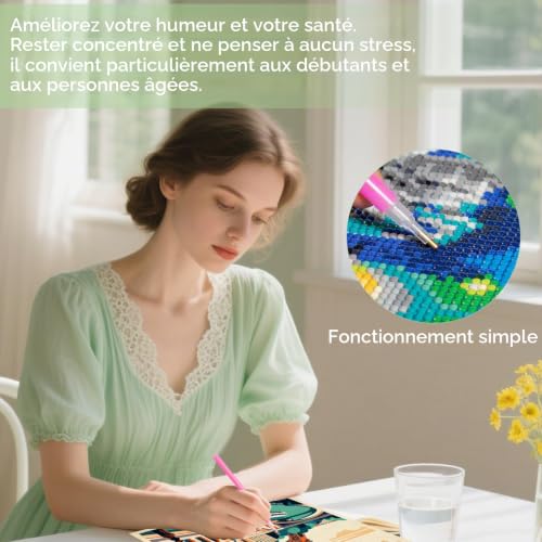 Thumbnail 3 de JICFDAO 5D Diamond Painting Paris 30x40cm – Tour Eiffel, kit complet pour débutants