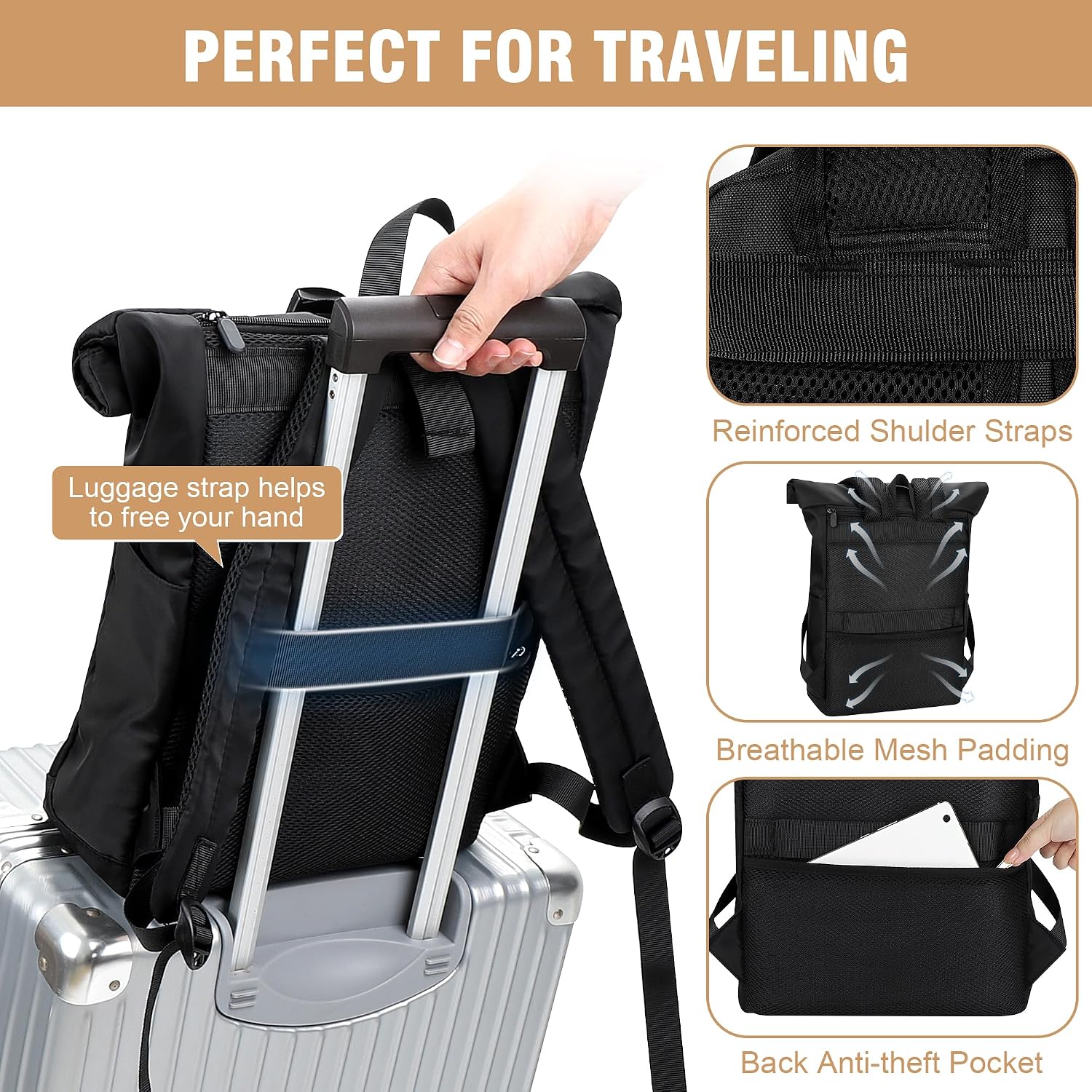 Thumbnail 5 de YOKGO Zaino Rolltop 18-25L per PC 15,6"