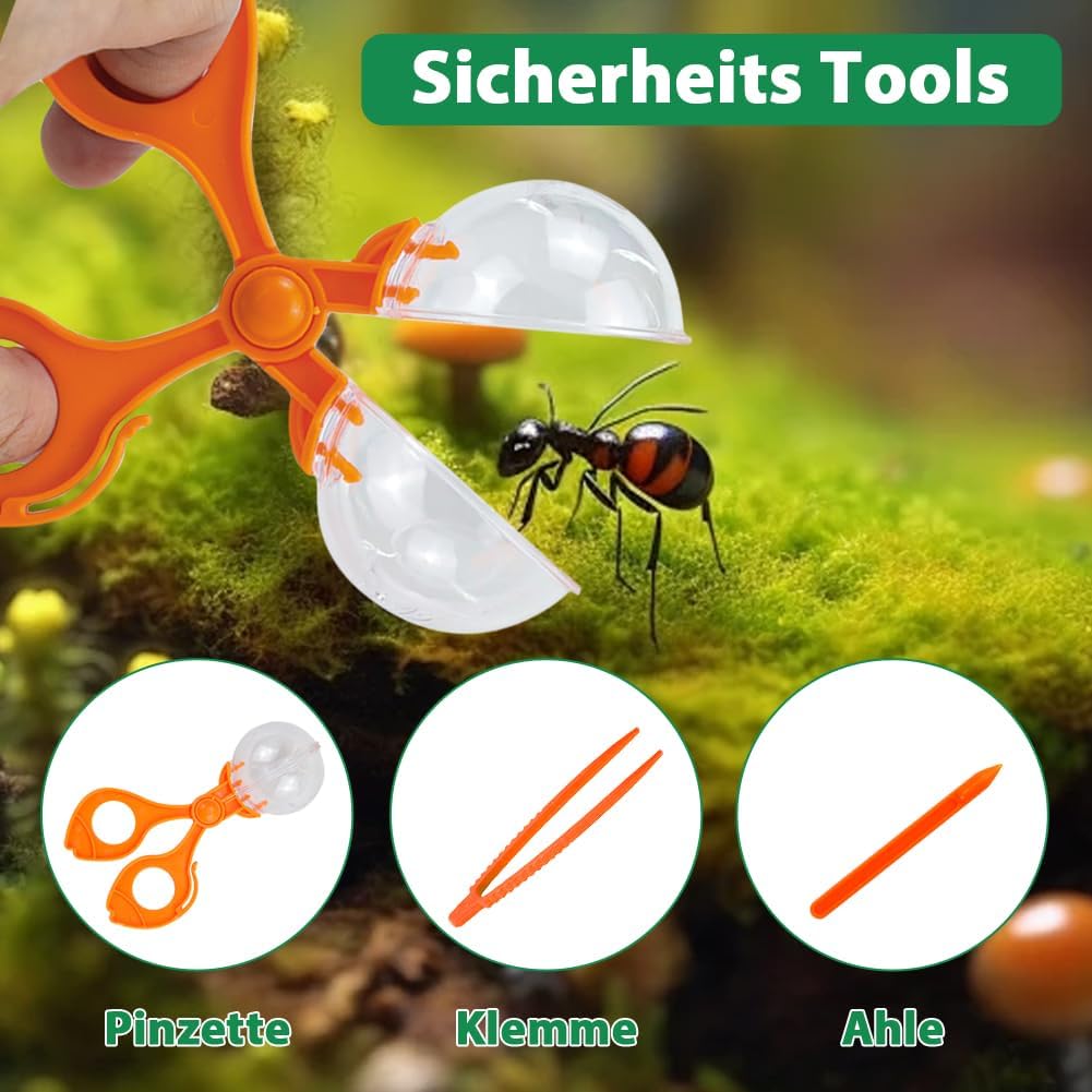 Thumbnail 6 de Aohcae 2er Becherlupe Set – Lupenglas für Kinder, Insektenfänger mit Pinzette, Clip und Ahle