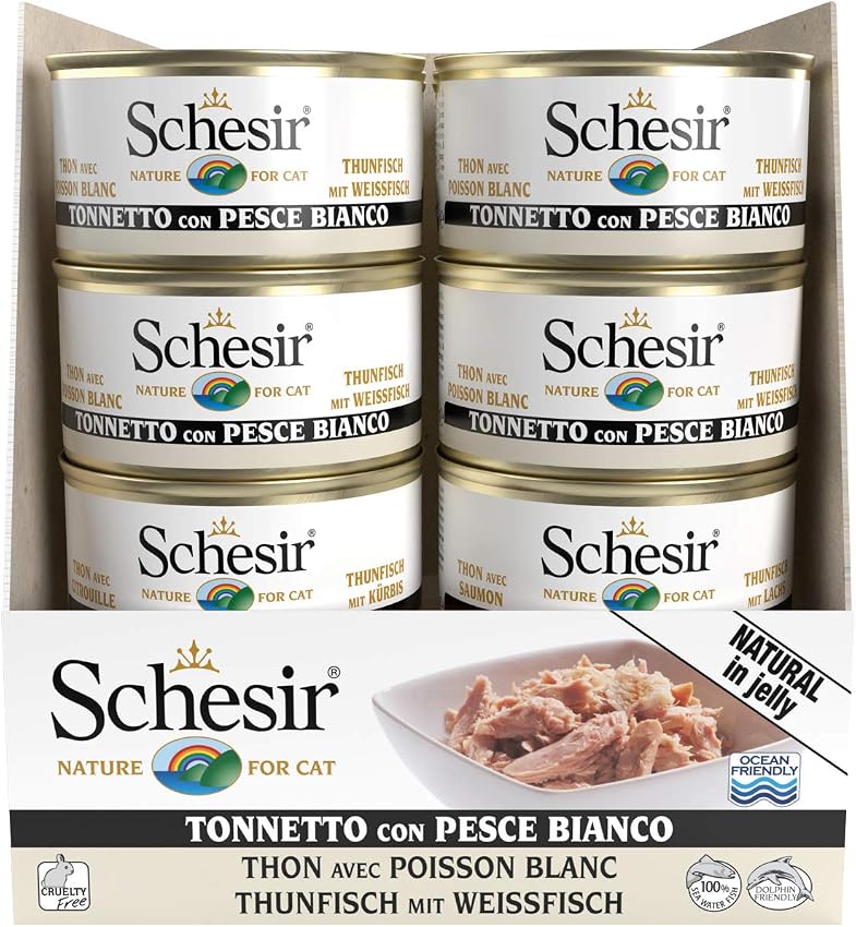 Detalle 2 de Schesir comida húmeda bacoreta 2,04 kg para gatos 🐱