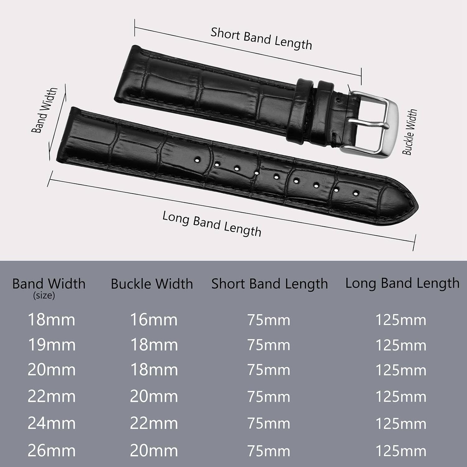 Detalle 1 de BISONSTRAP Uhrenarmband Alligator 18 mm