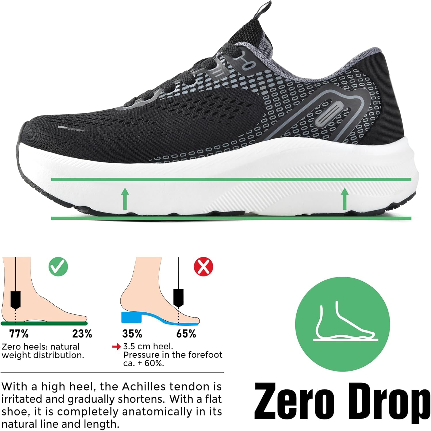 Thumbnail 2 de JACKSHIBO Wide Toe Box Shoes for Men with Arch Support and Zero Drop Cushioned Sole