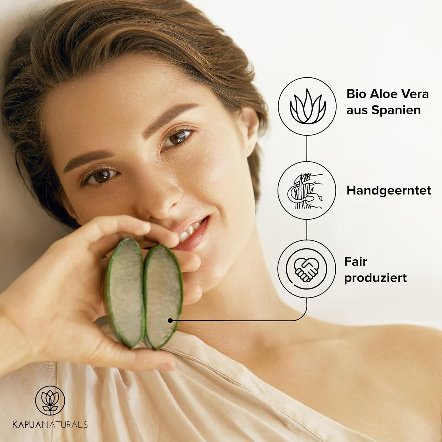 Detalle de Aloe Vera Gel 100 Prozent BIO – reiner Bio-Aloe Vera Saft mit Hyaluronsäure & Panthenol