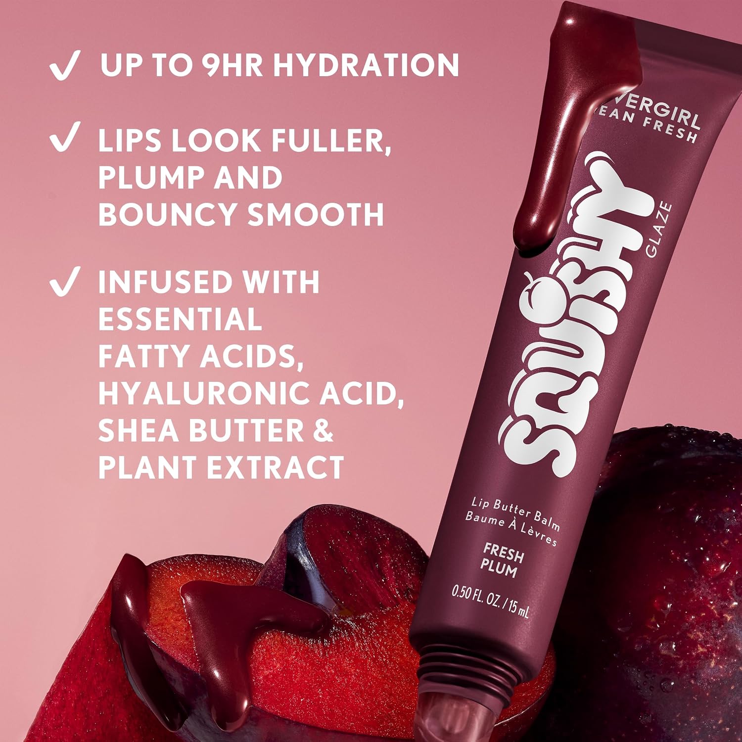 Detalle de COVERGIRL Clean Fresh Squishy Glaze Fresh Plum 160 Tinted Lip Balm