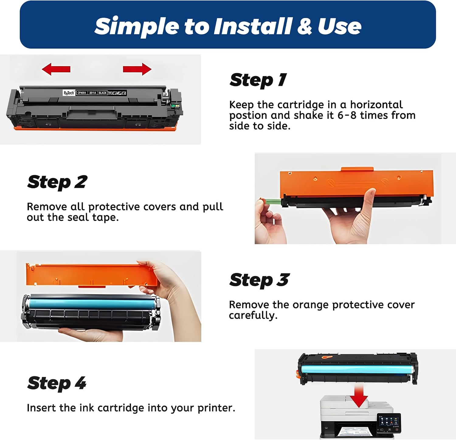 Thumbnail 6 de RitoTech 201A Black Toner Cartridge, 2-Pack with Chip for HP LaserJet Pro