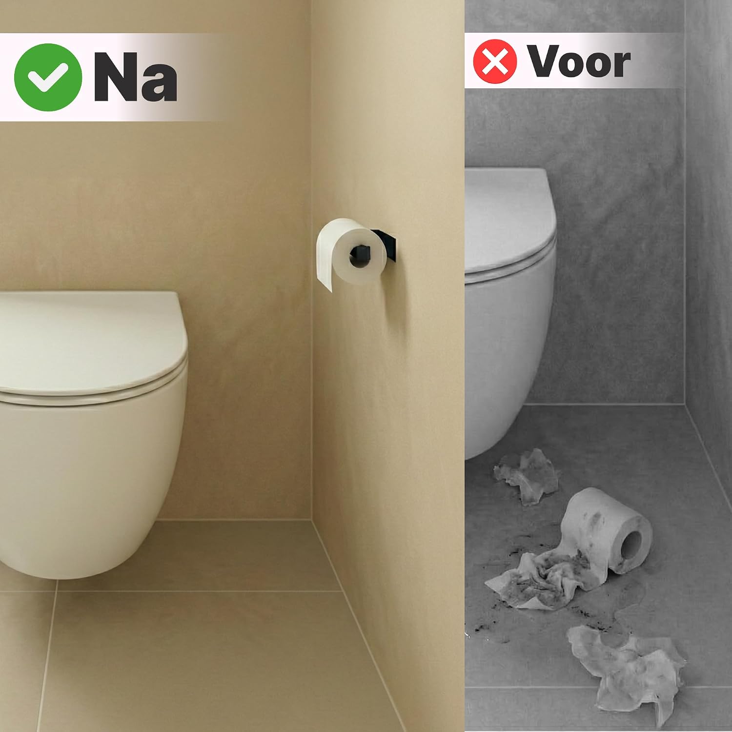 Thumbnail 6 de Minismus zelfklevende toiletrolhouder van zwart mat roestvrij staal