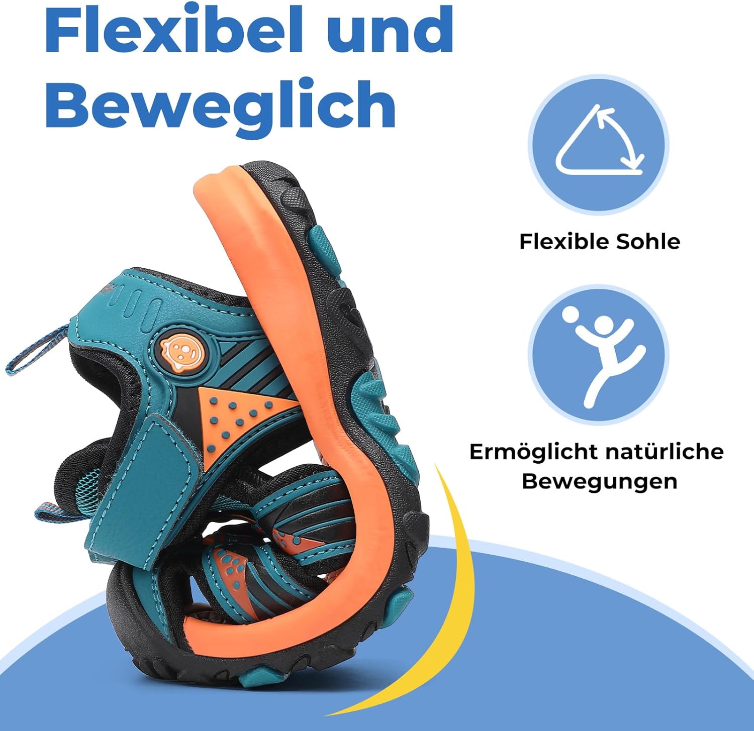 Thumbnail 6 de Mishansha Sandalen für Jungen – Trekkingsandalen mit geschlossener Vorderkappe, Klettverschluss und rutschfester Sohle (EU-Größen 25–38)