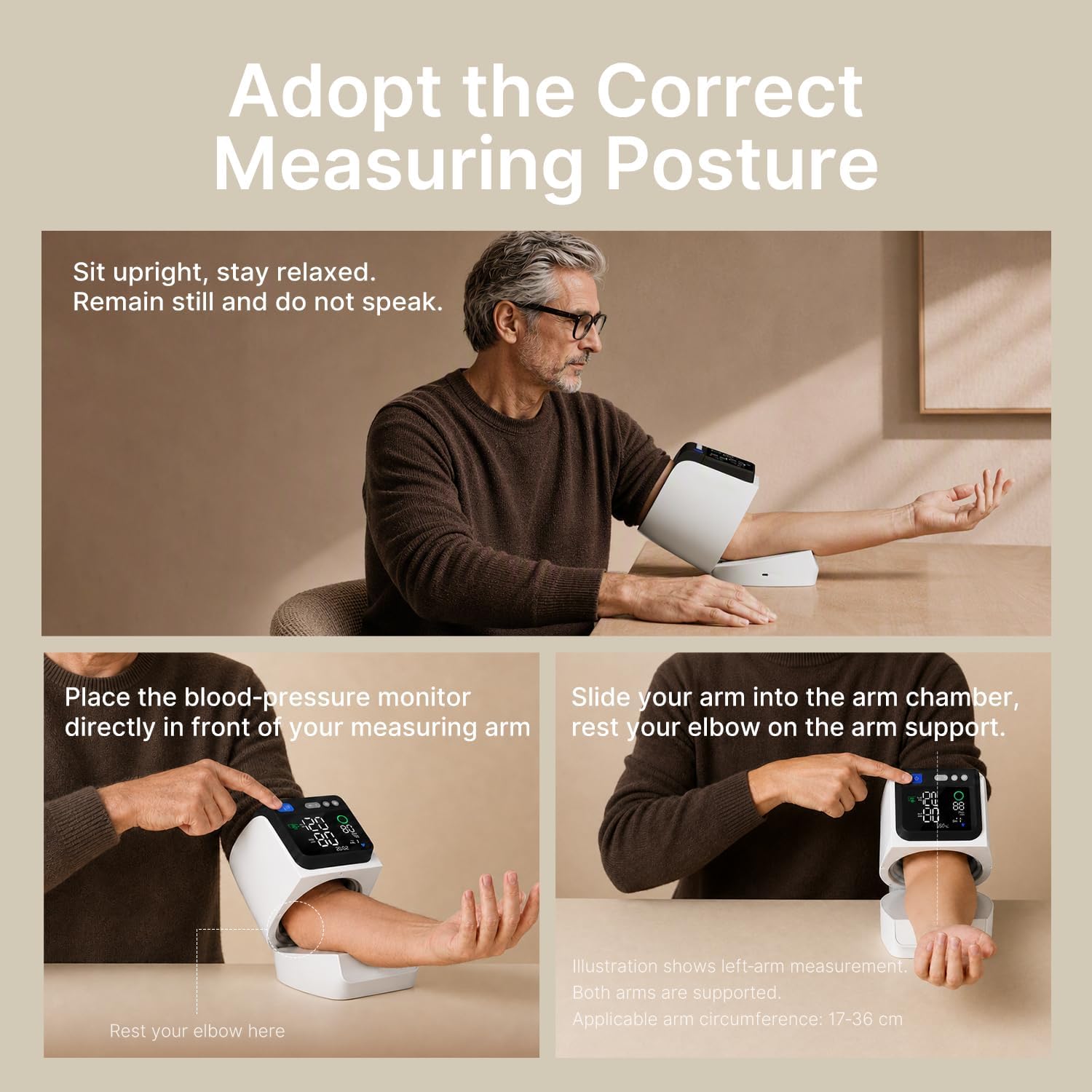 Thumbnail 5 de ZDEER U90B PLUS Upper Arm Blood Pressure Monitor, No-Wrap Cuff