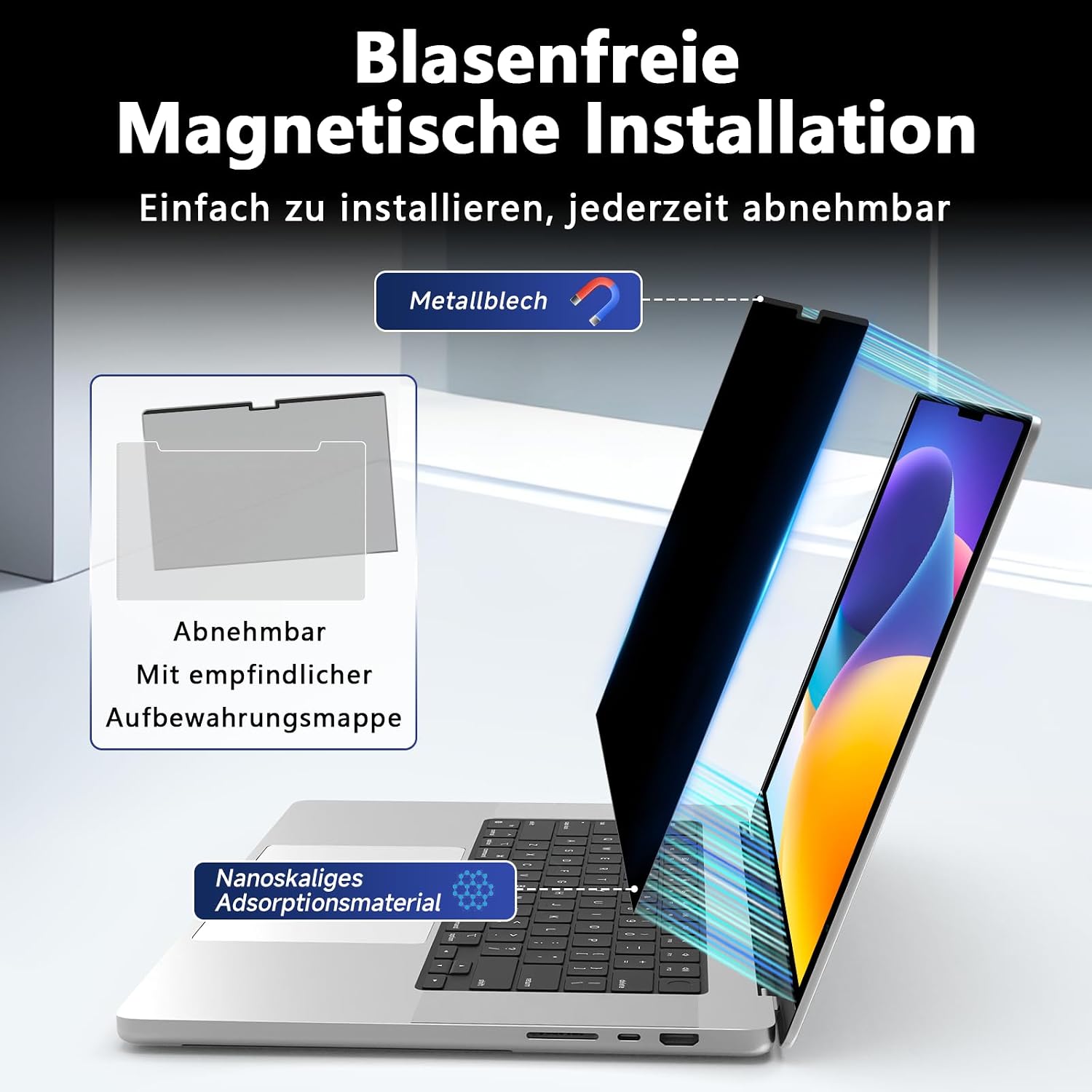 Thumbnail 2 de LUSA DESIGN 360° Blickschutzfolie MacBook 14 Zoll