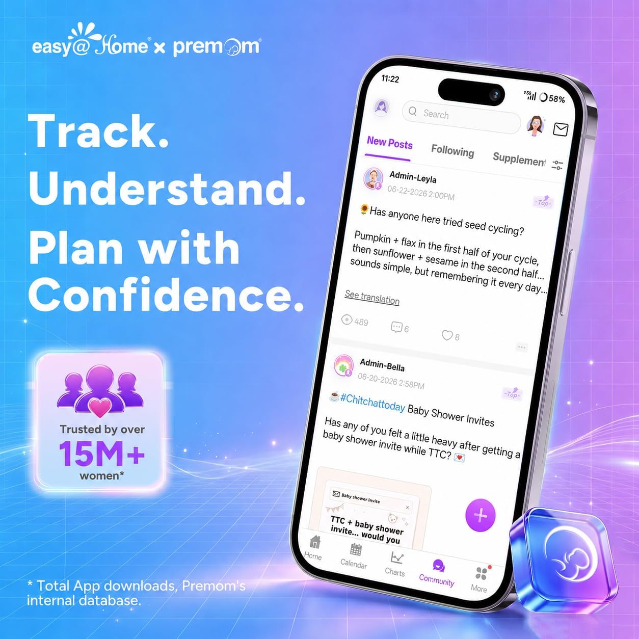 Detalle de Easy@Home Ovulation Fertility Test Kit (20 LH Strips) with Premom Tracker