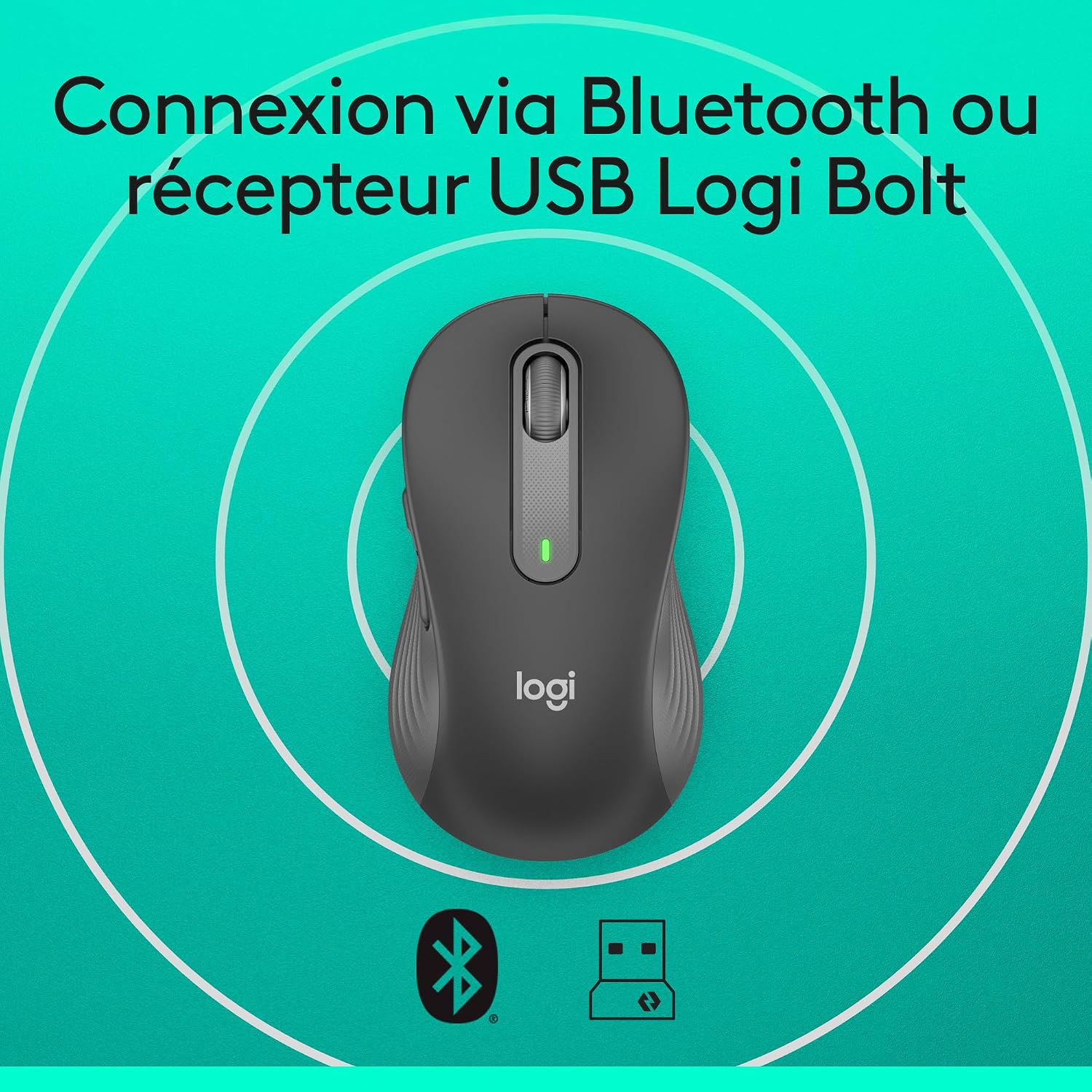 Detalle de Logitech Signature M650 L – Souris sans fil Grande Taille, mains larges, Bluetooth et multi‑device