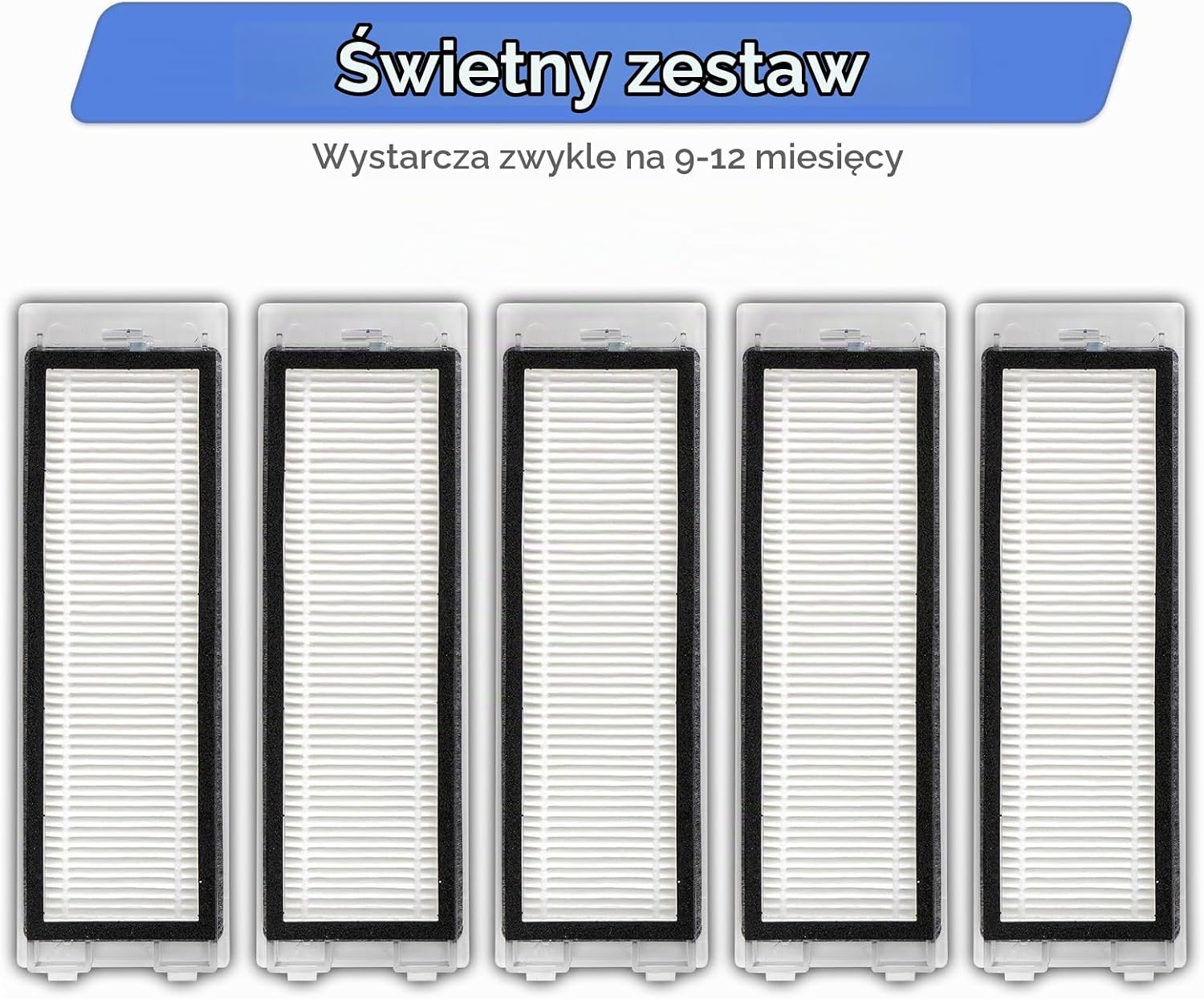 Detalle de FILTERIST Q Revo – 5 wymiennych filtrów HEPA do robota Roborock Q Revo