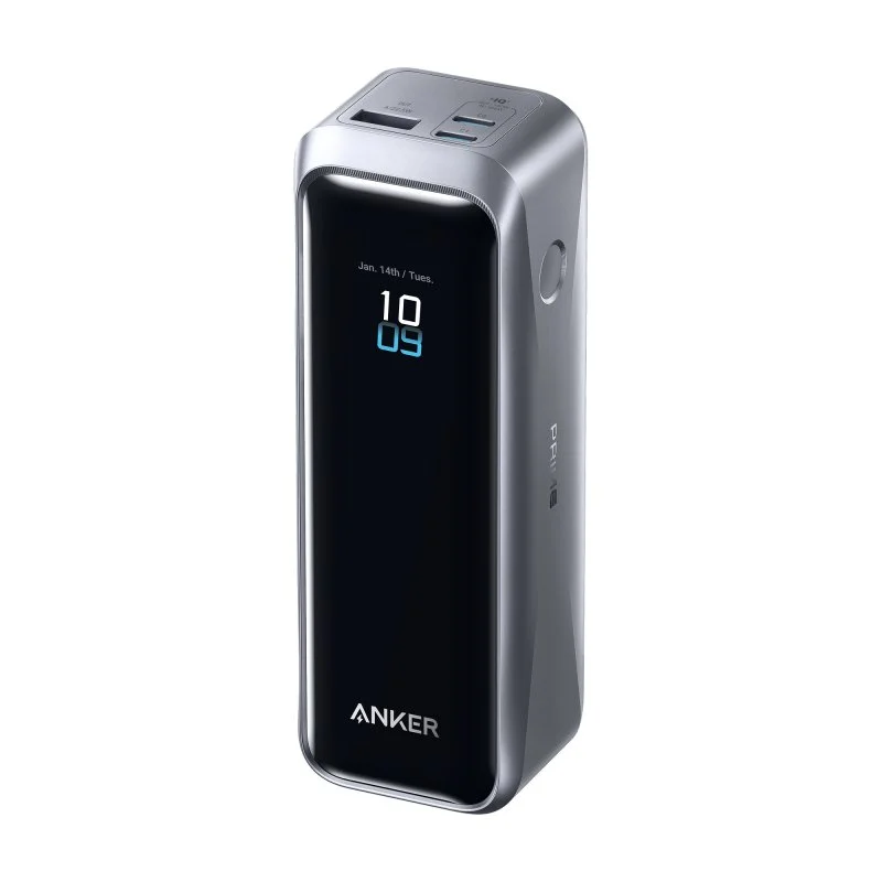 Detalle de Power Bank Anker Prime 20.100 mAh, 220 W, pantalla, carga rápida y doble USB-C | plata