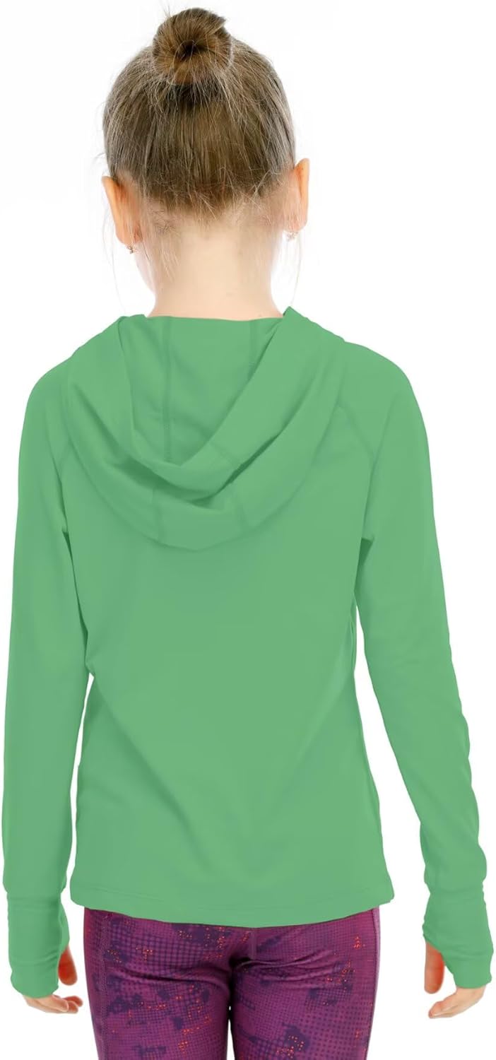 Thumbnail 1 de HMILES Girls UV Long Sleeve Running Tops with Thumbholes – Lightweight UPF 50+ Hooded Shirt for Kids