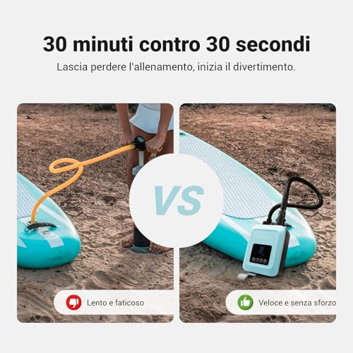 Thumbnail 6 de CooSpo Pompa elettrica verticale per SUP: gonfiaggio ad alta pressione fino a 20 psi