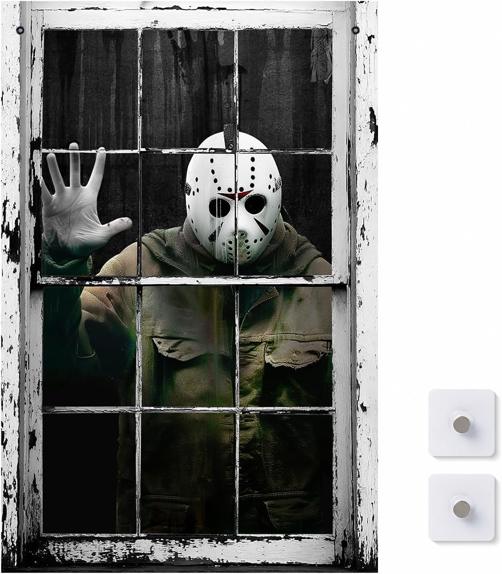 Detalle de MCJC 1 Halloween Horror Curtain, Polyester Window Cover with Grommet