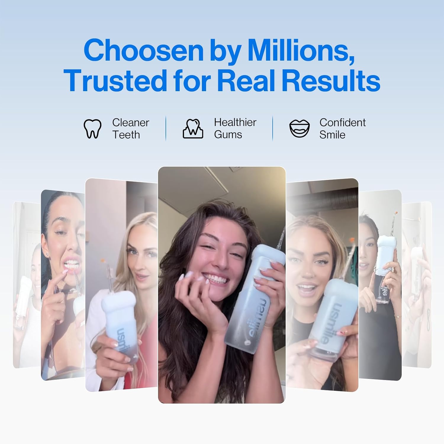Thumbnail 6 de usmile C10 Cordless Portable Water Flosser (Blue) – IPX7, 95-Day Battery, 4 Modes, 180ml Tank