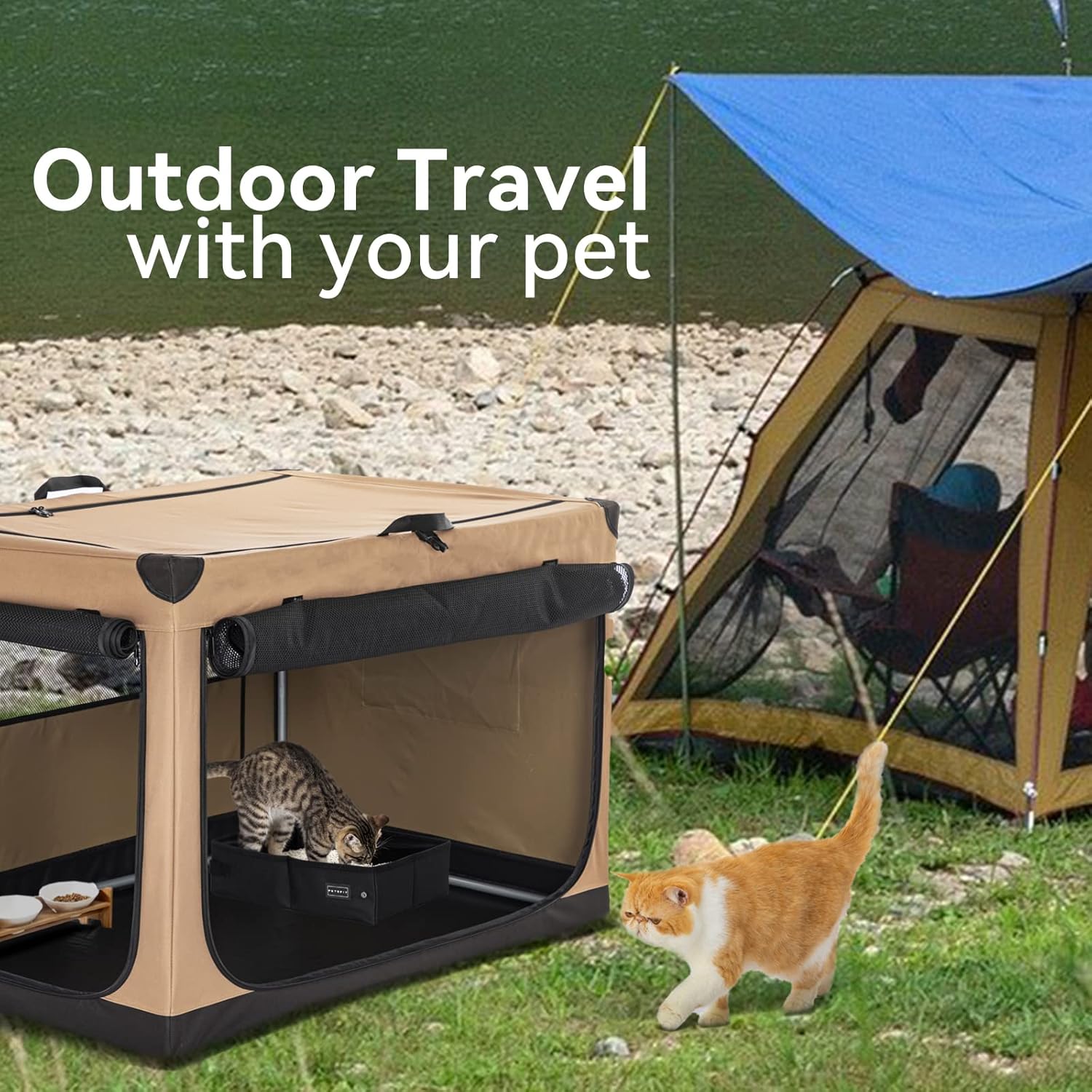 Thumbnail 5 de PETSFIT Small Cat Litter Box with Waterproof Bottom & Zipped Top (40cm x 30cm x 12cm)