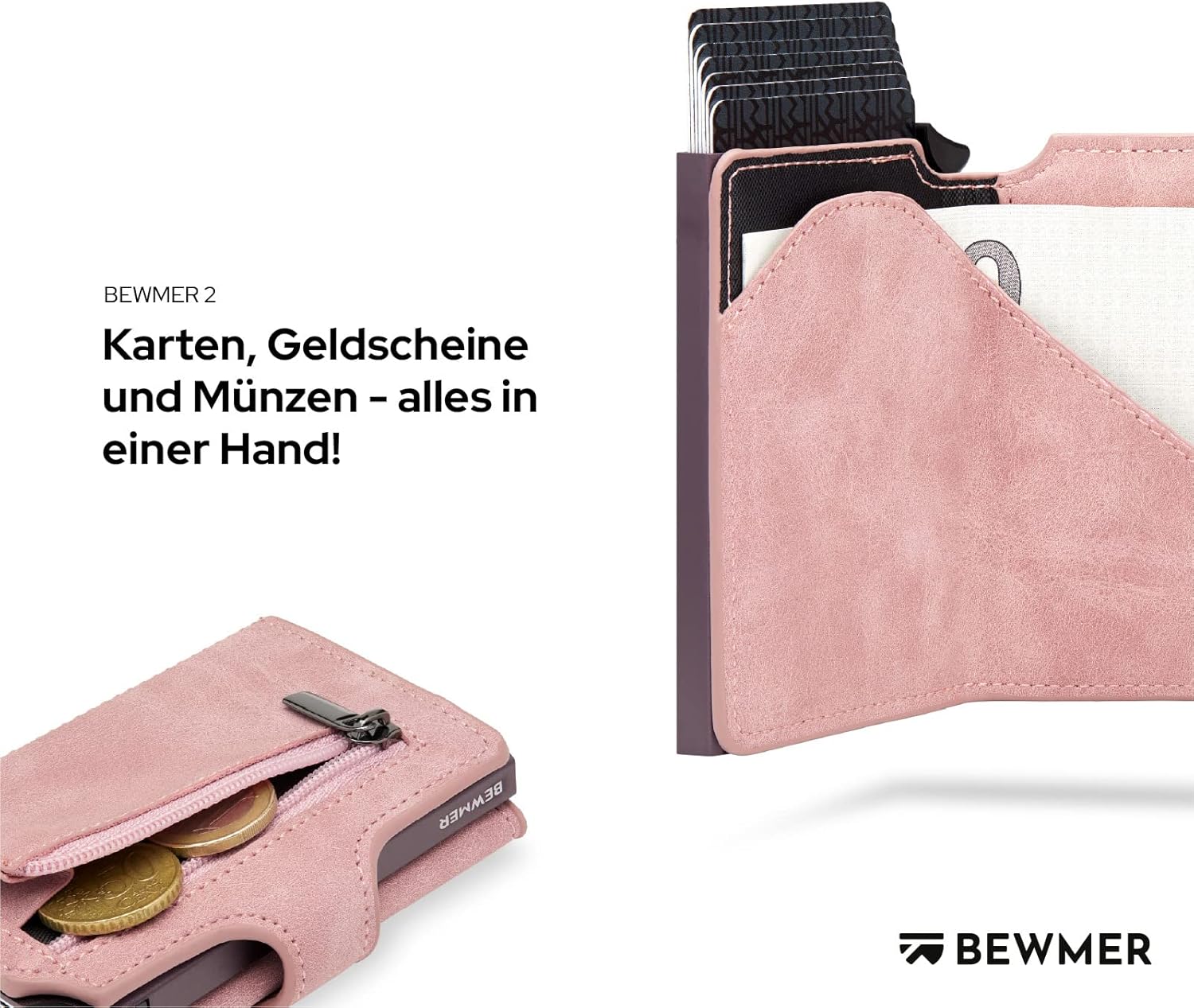 Thumbnail 2 de BEWMER v2 Shielded Slim Wallet mit Münzfach – RFID-Schutz, Münzfach und Platz für 9 Karten