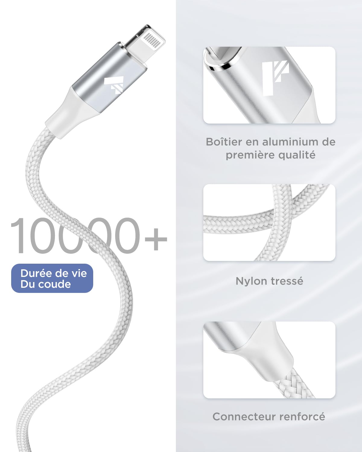 Thumbnail 5 de Aioneus Cable iPhone USB C 2M MFi Certifié