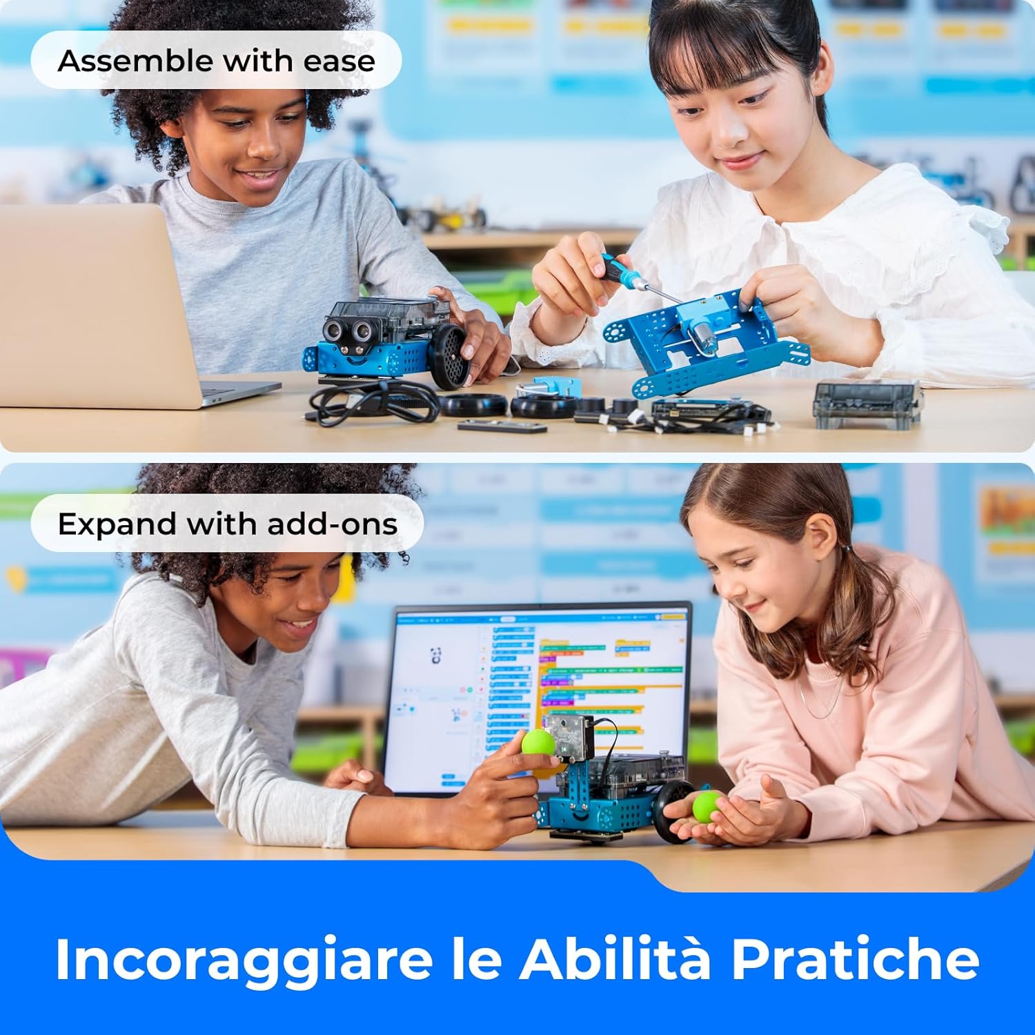 Thumbnail 2 de Makeblock mBot2 robot programmabile per bambini (8-12 anni) con Scratch e Python, supporto WiFi e CyberPi