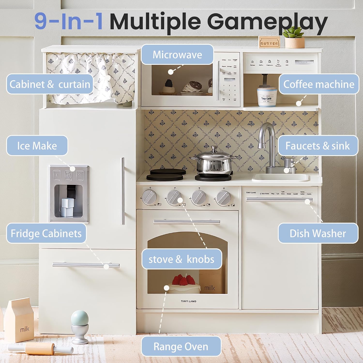 Thumbnail 1 de Tiny Land Upgraded Play Kitchen for Kids