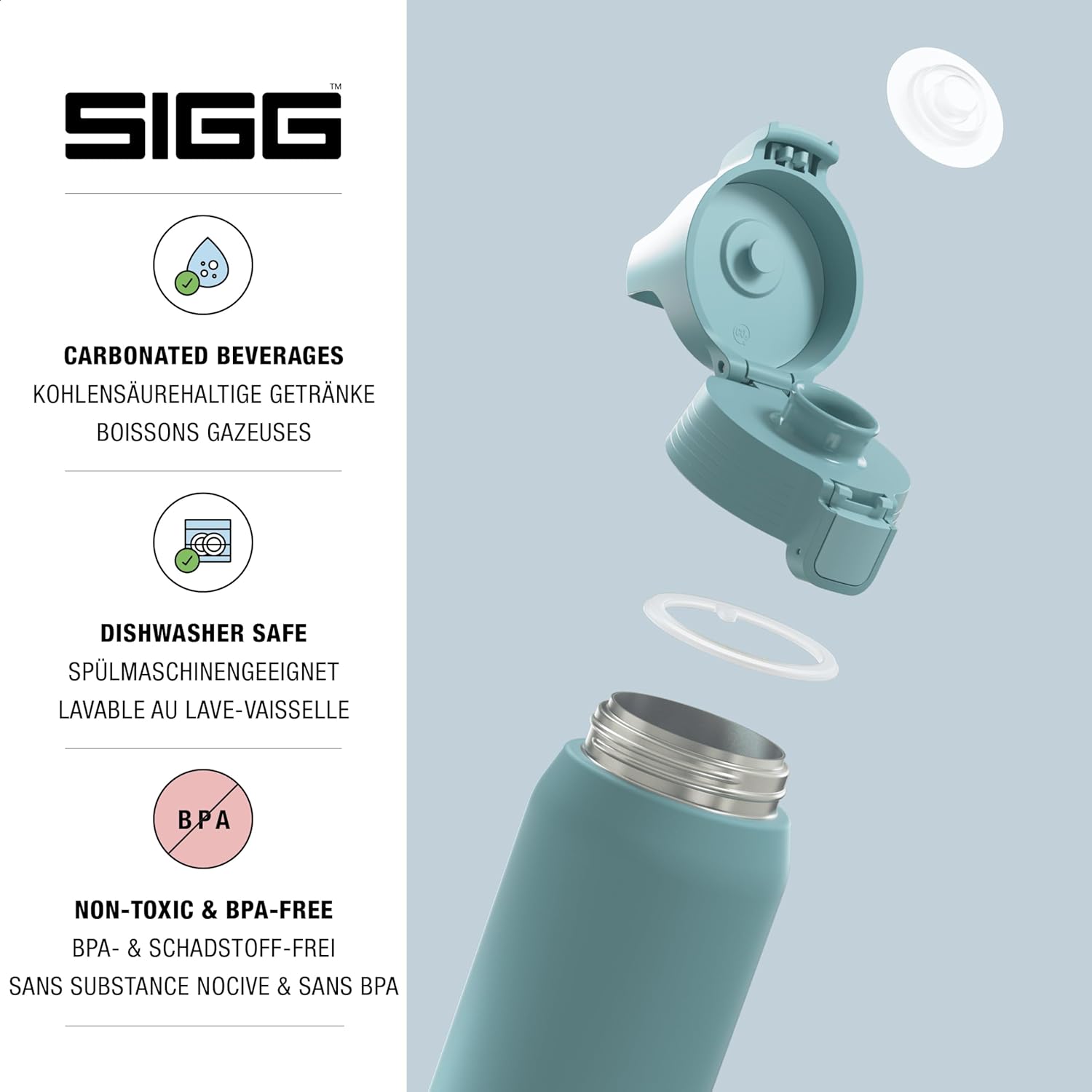 Thumbnail 2 de Sigg Shield Therm One Isolierte Trinkflasche – 0,5–1,0 L, auslaufsicher, spülmaschinenfest