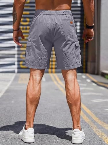 Detalle de Elegancity Herren Cargo Shorts Kurze Hose – Hellgrau, Größe XL
