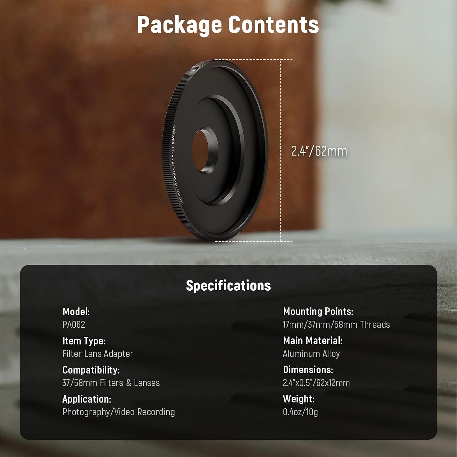 Thumbnail 6 de NEEWER 17mm–58mm filter adapter ring for phone rig