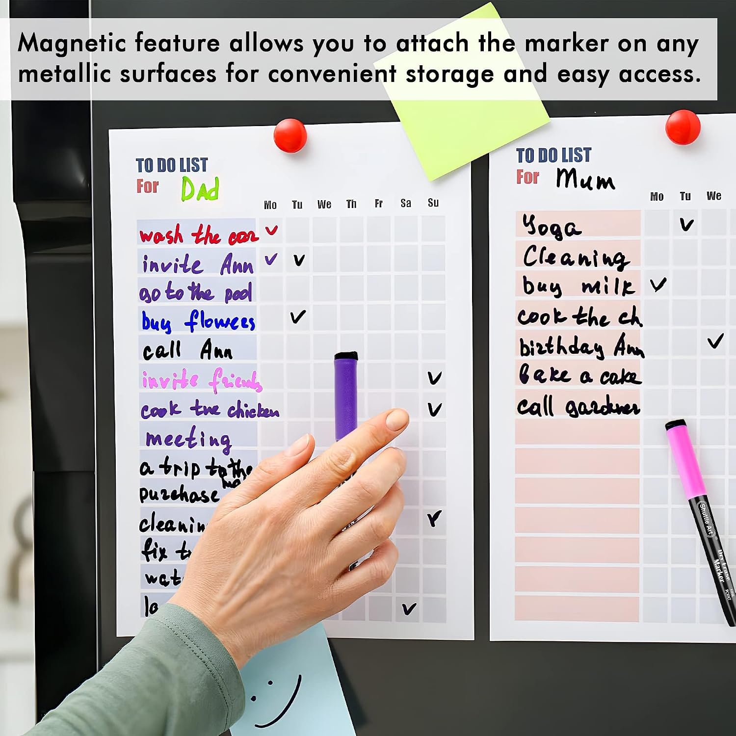 Thumbnail 6 de Shuttle Art SADEM-C16*2-black barrel Dry Erase Markers, 32-Pack, 16 Colors