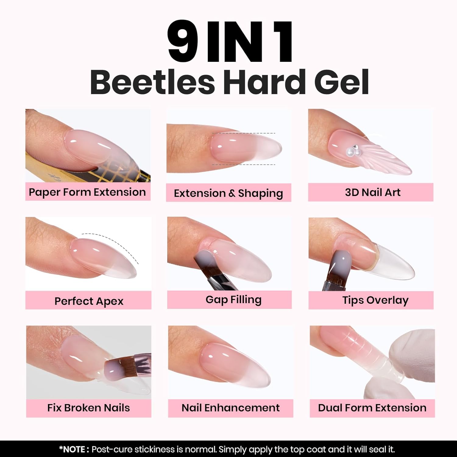 Thumbnail 2 de Beetles Builder Gel Nail Kit (Clear, Nude, Pink) — 9-in-1 hard gel for extensions & sculpting