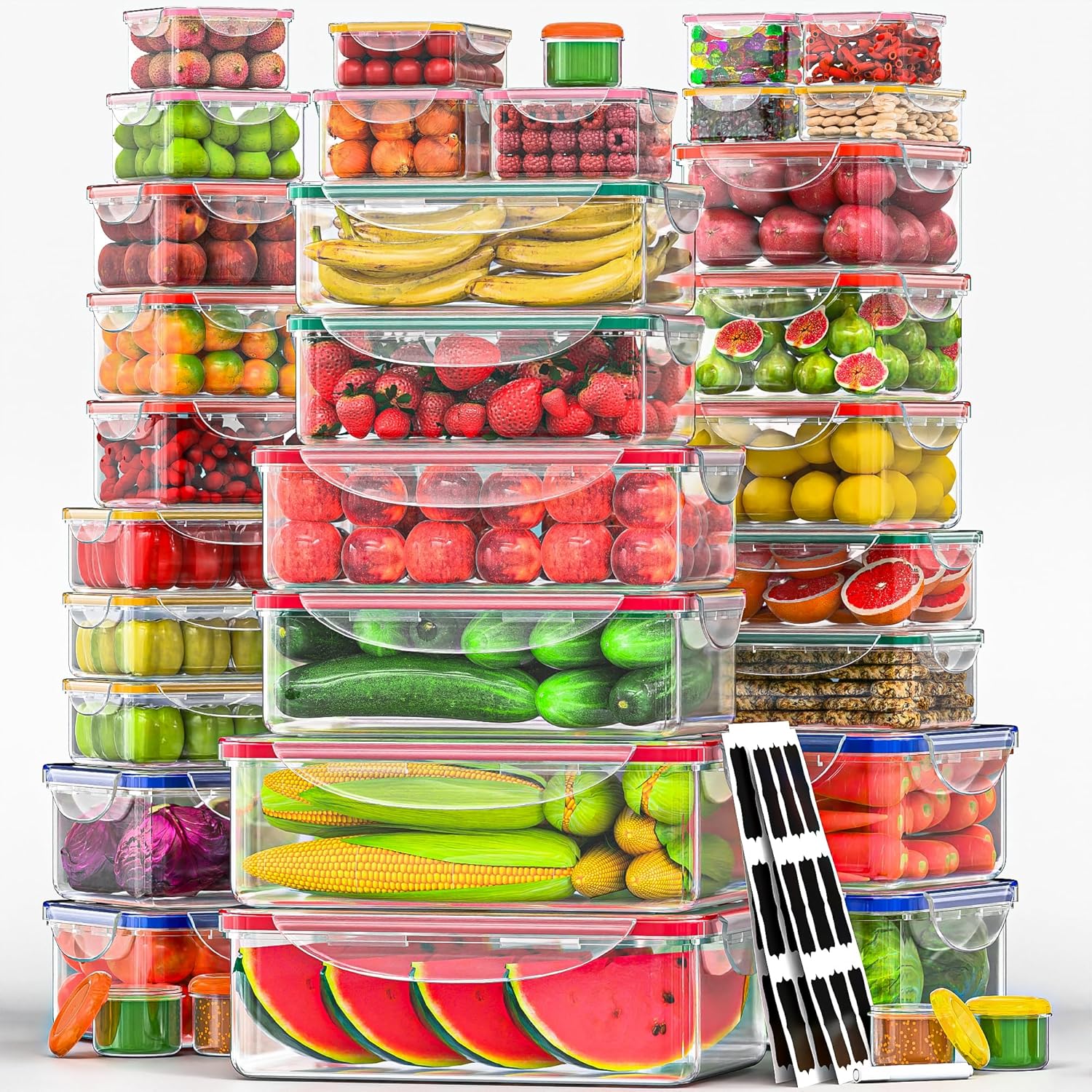 Detalle de RockBerry Food Storage Containers, 35-Piece BPA-Free Airtight Set