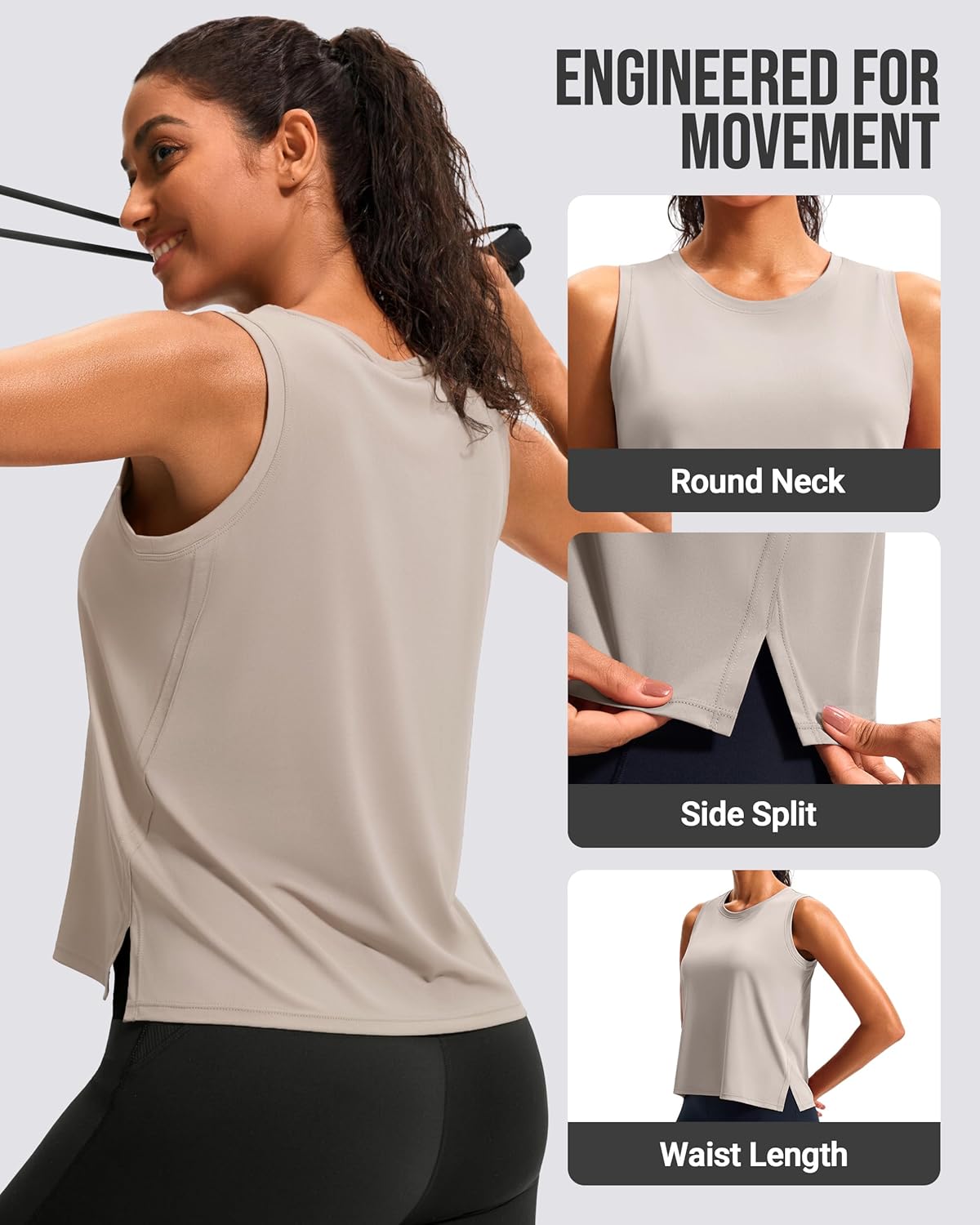 Thumbnail 2 de Ice Silk Crop Tank Tops for Workouts