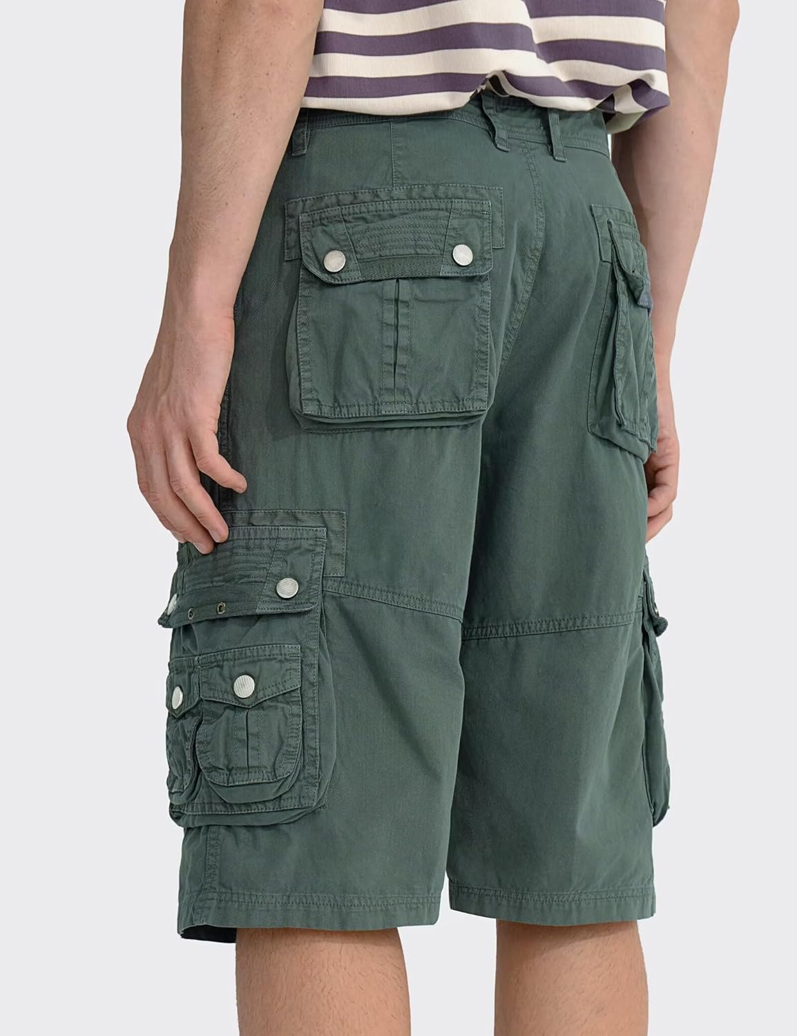 Detalle de BEST SOUTH Men's Capri Long Twill Cargo Shorts: Practical, Comfortable, And Ready For Outdoor Days
