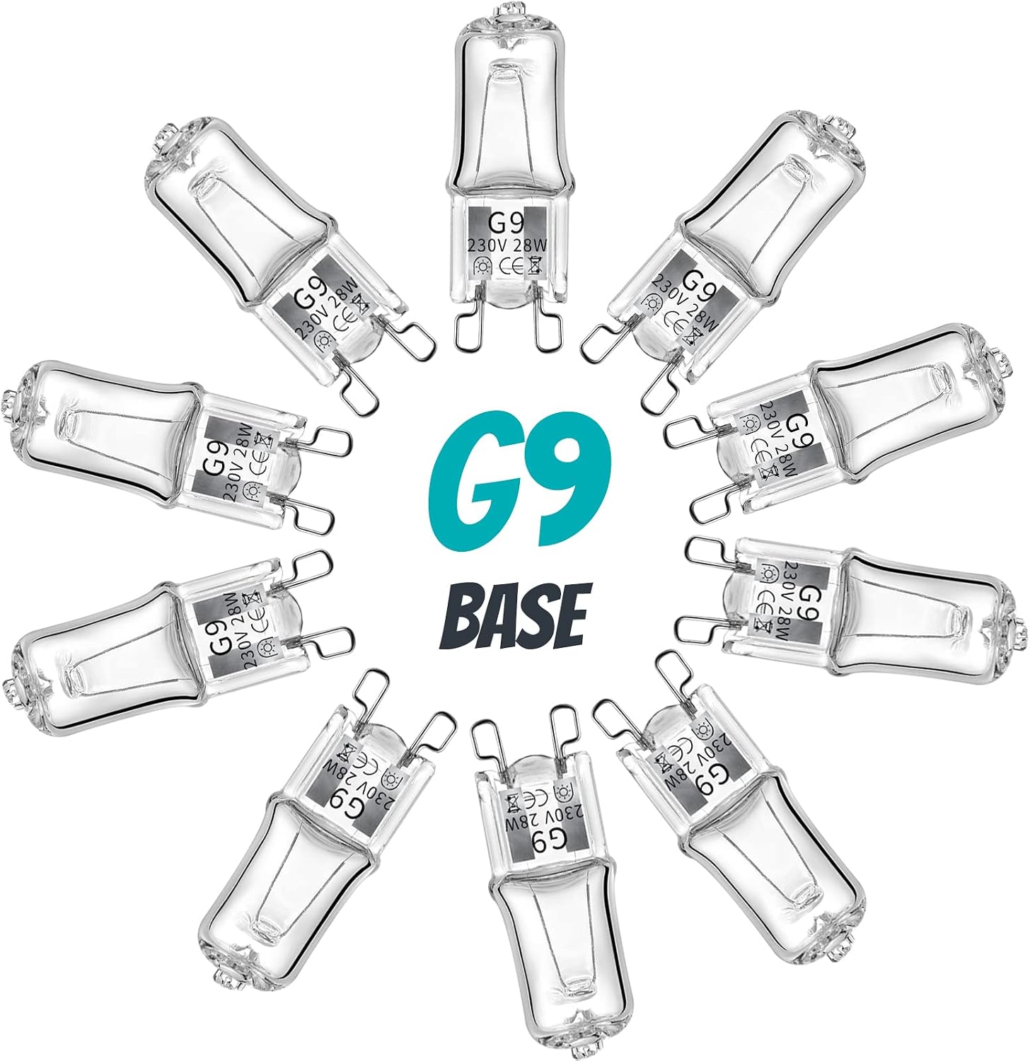Thumbnail 1 de 10 Pack Wax Burner G9 Halogen Bulbs 28W 220-240V 3500K