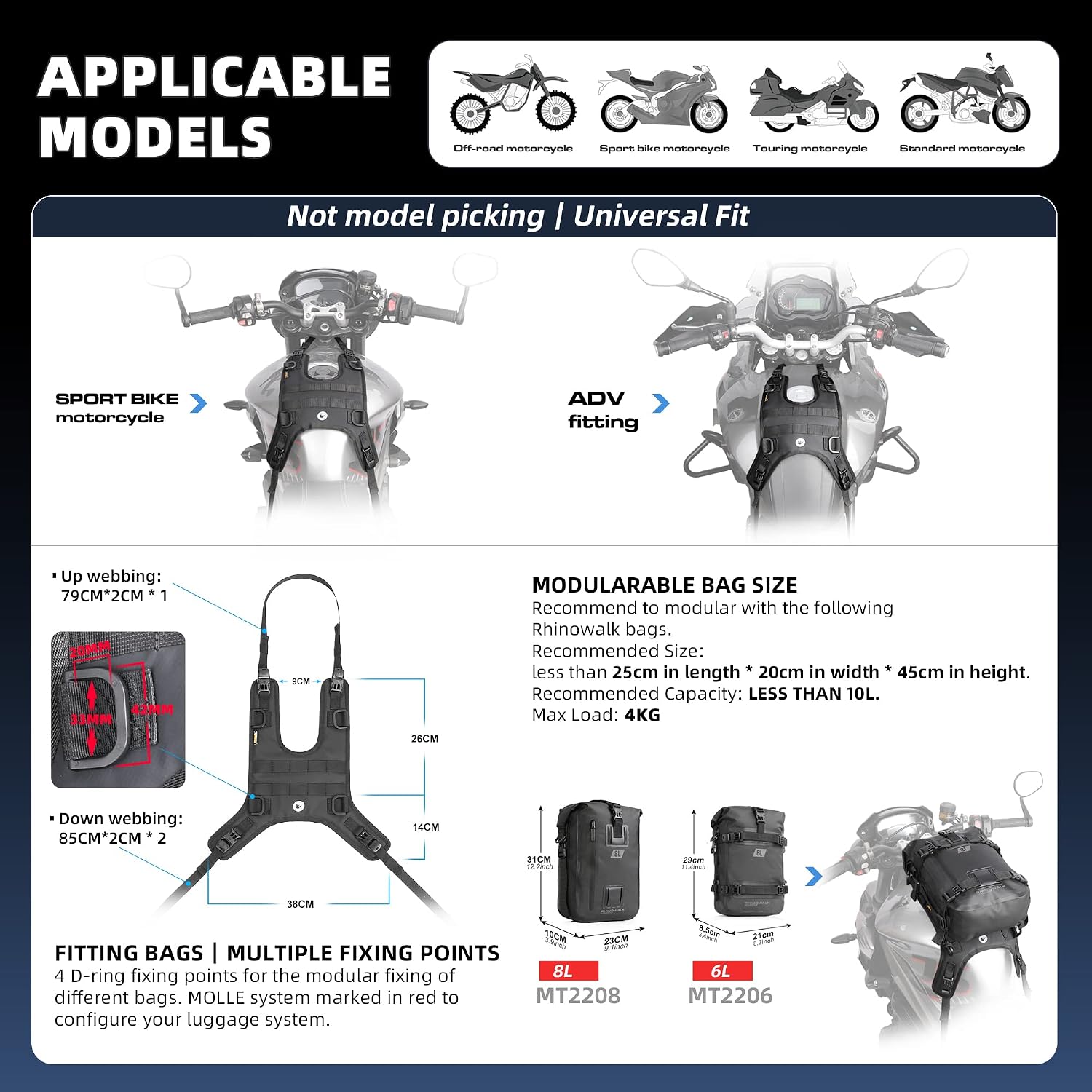 Thumbnail 2 de SANRUI Waterproof Tank Bag Base Mount