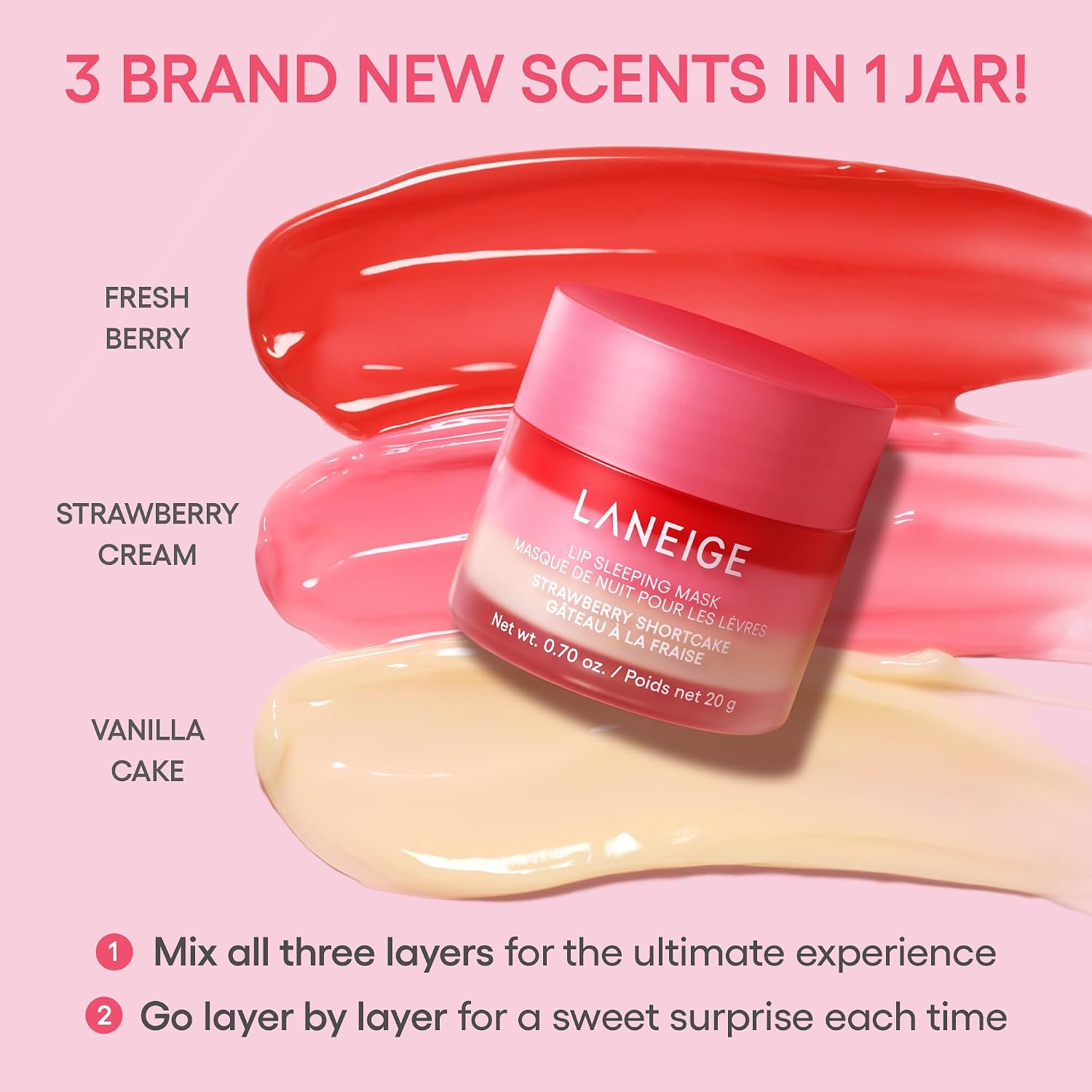 Detalle de LANEIGE 270284339 Lip Sleeping Mask Set with Strawberry Shortcake, Berry & Vanilla