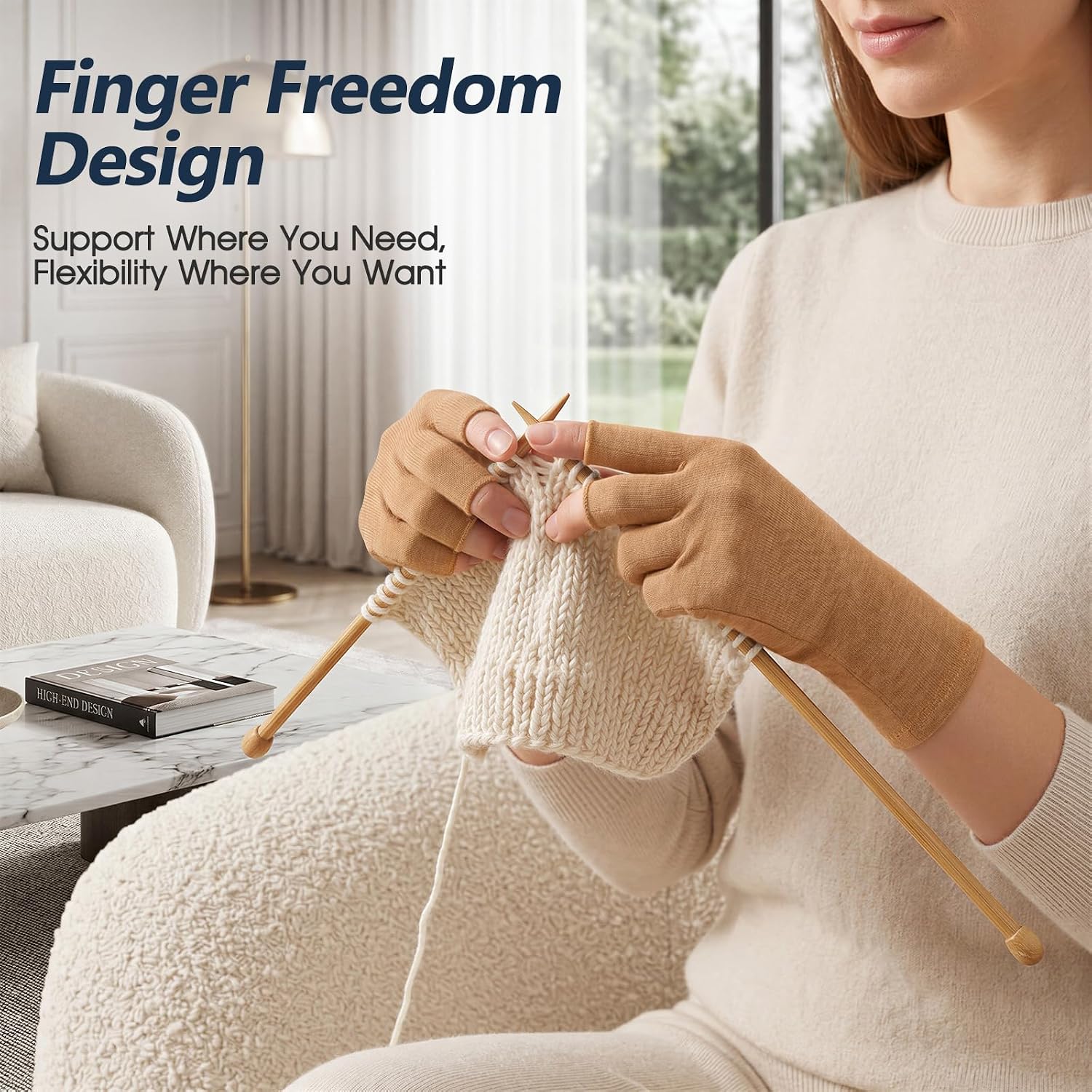 Thumbnail 4 de Fingerless Arthritis Gloves (2 Pairs) – Open-Finger Compression for Everyday Tasks