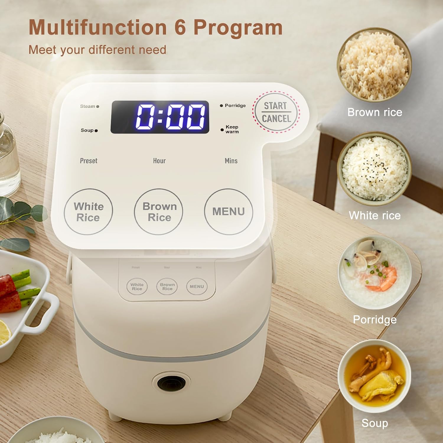 Detalle de Bar Bear multifunctional rice cooker 4 cups