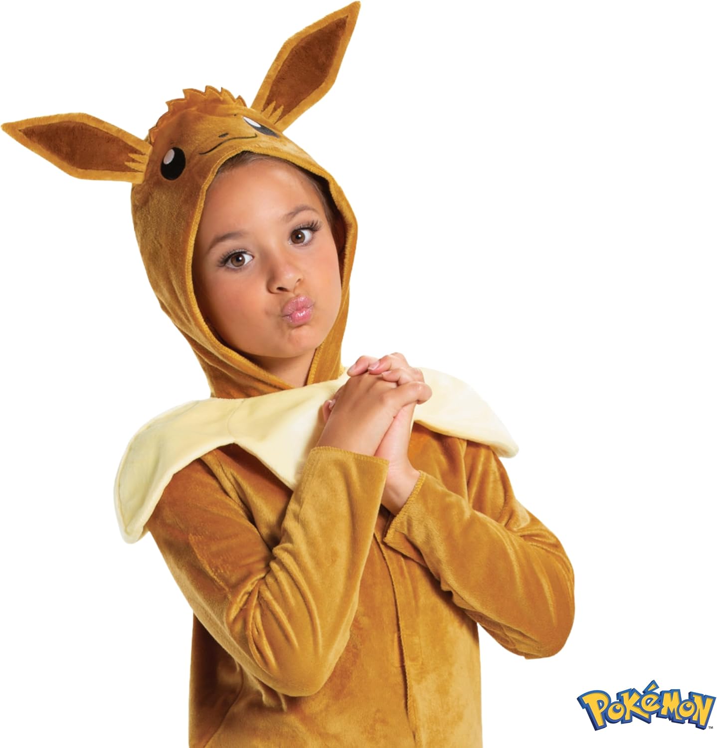 Detalle 2 de Disguise Pokémon Eevee-kostuum voor kinderen met capuchon en 3D-oren