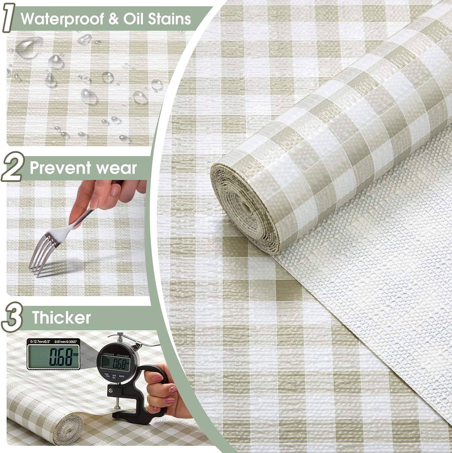 Detalle de ALIUNI Shelf Liner, 12 in x 10 ft