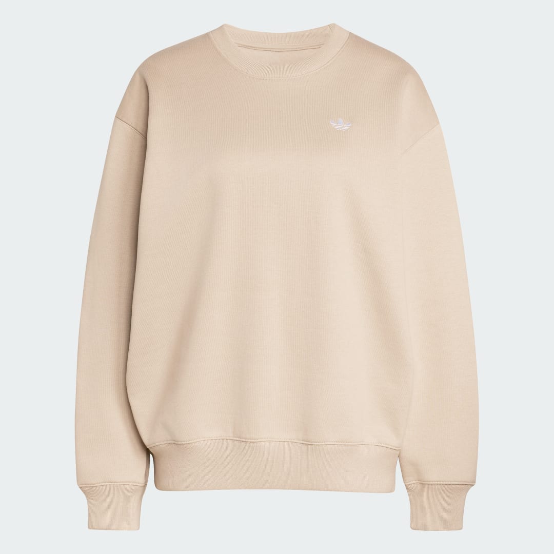 Detalle 2 de Adidas Essentials Crew Long Fleece OS en beige: comodidad diaria sin complicaciones