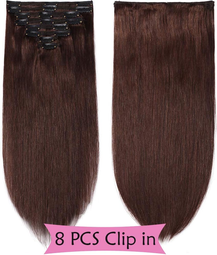 Thumbnail 3 de SEGO Extension Clip Capelli Veri Castano – 8 Fasce Remy 100% lisci naturali, 35 cm, 120 g