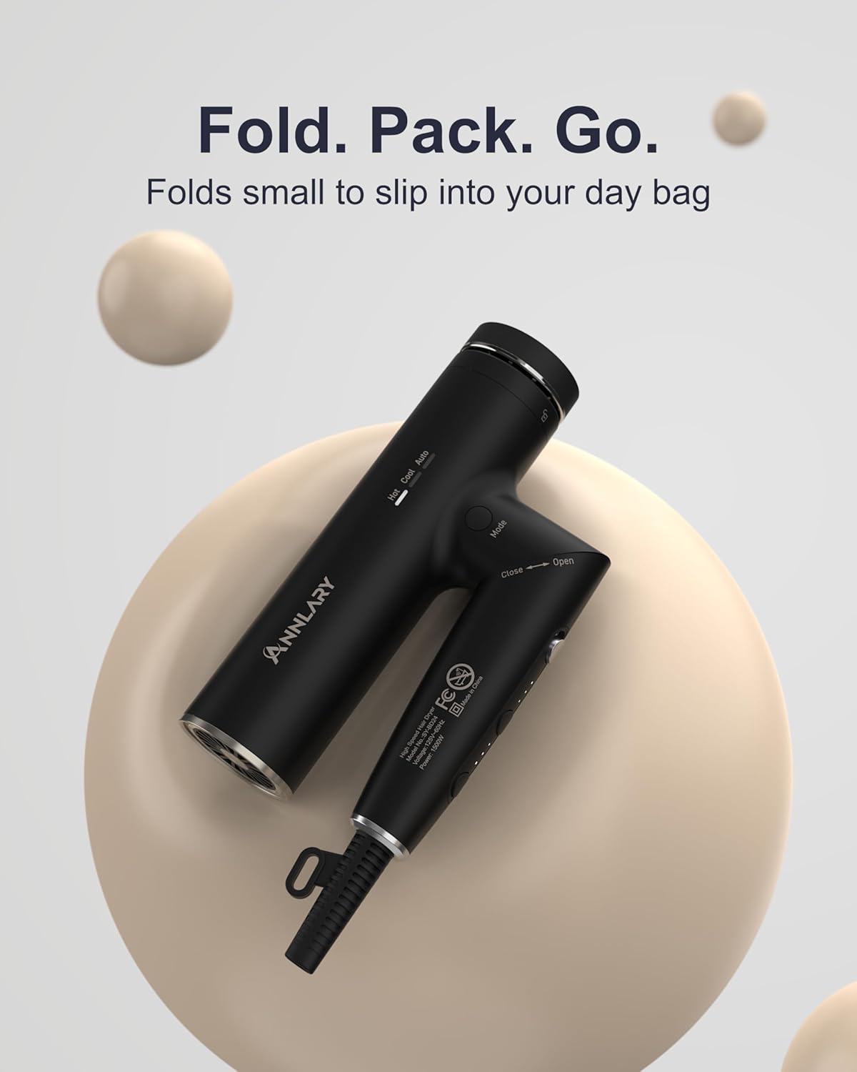 Thumbnail 4 de Annlary Hair Dryer 1500W Travel Foldable 💇♀