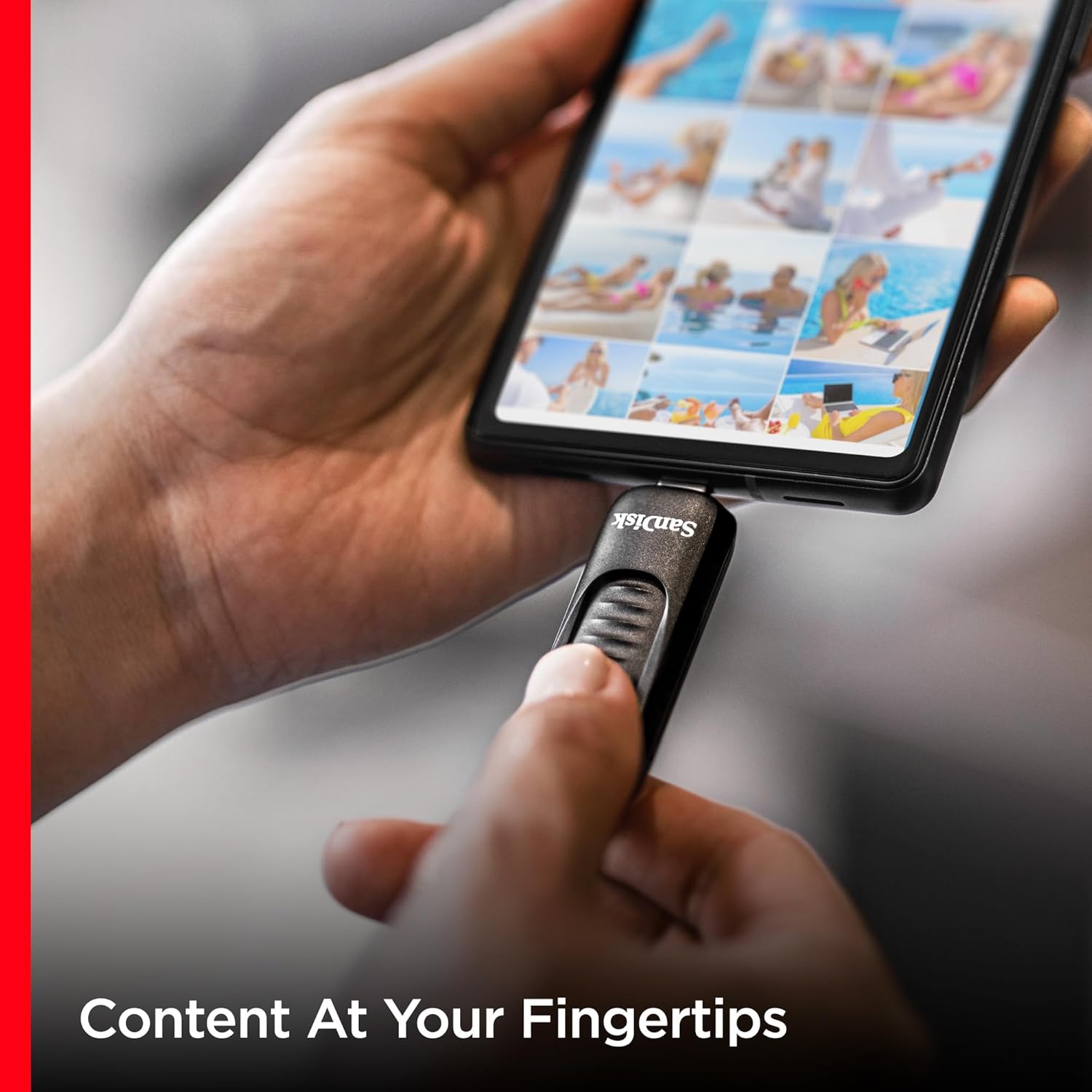 Detalle de SanDisk Ultra Slider USB-Type-C 256 GB – USB 3.2 Gen 1, bis zu 400 MB/s